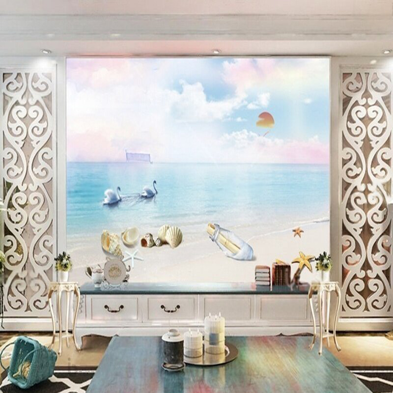 Sunrise Home Textiles & Apparel - Strandmuscheln Seestern Sonnenaufgang Wohnzimmer TV luxuriöse