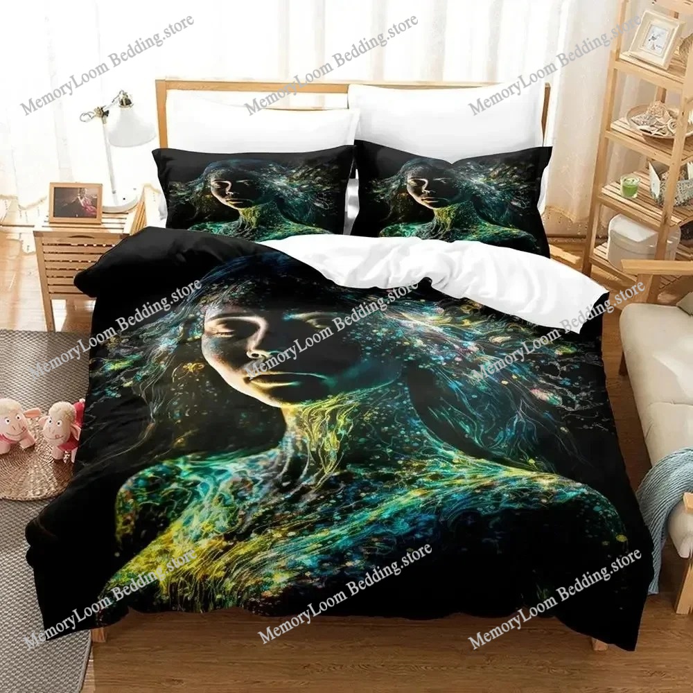 Home Textiles Trends - Modetrend Modernes Bettwäsche-Set „Mother Earth Blacklight“,
