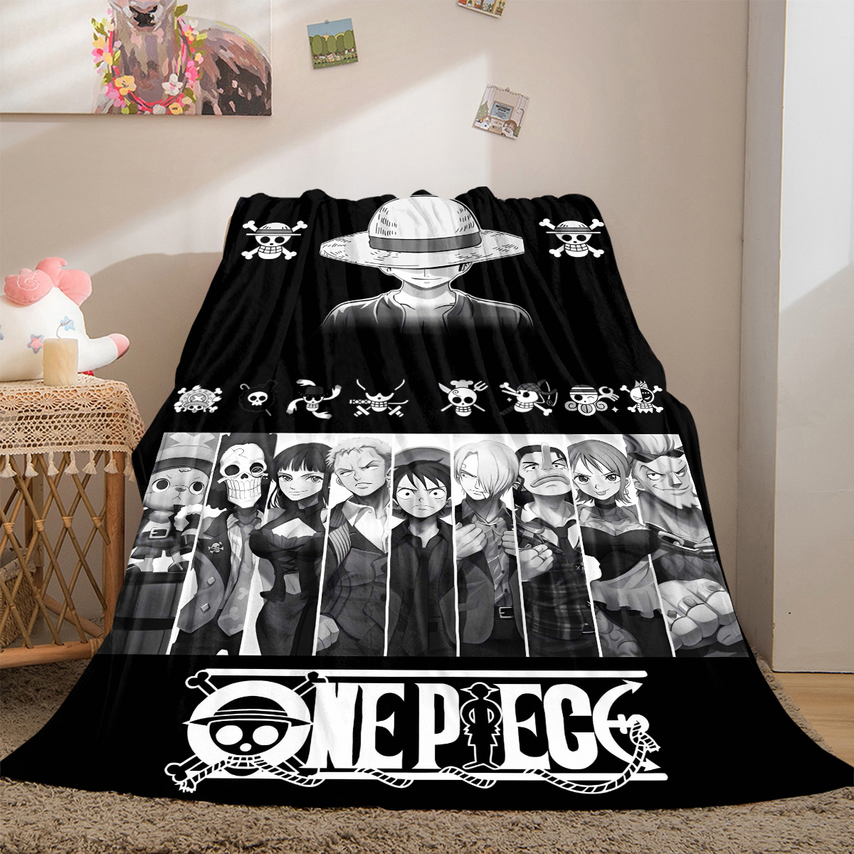 Home Textiles Luxury - Nami Luffy Zoro Sanji Luxus-Flanell-Leichtdecke, Heimdekoration,
