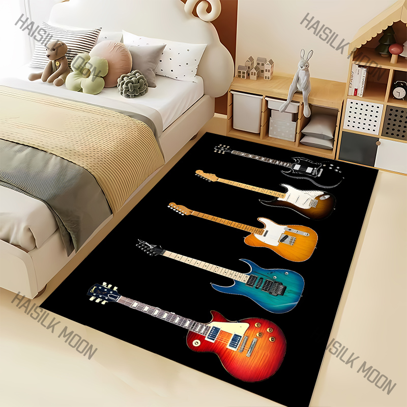 Home Textiles Luxury - Musikliebhaber Rock Gitarre Muster Teppich für