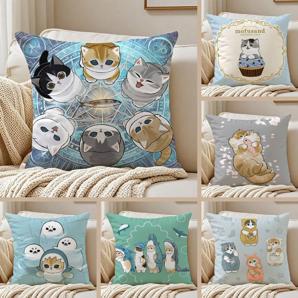 Home Textiles Luxury - Luxuriöser süßer Mofusand-Katzen-Kissenbezug, Anti-Dustmite, unsichtbarer Reißverschluss,