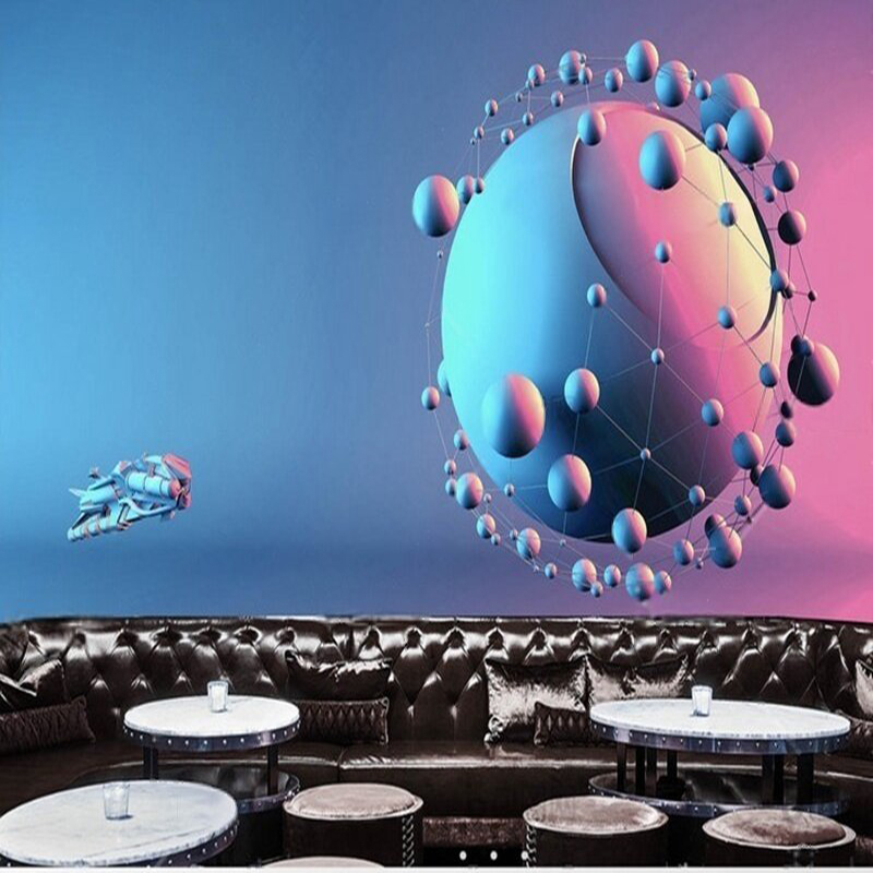 Home Textiles Trends - Maßgeschneiderte Hintergrundwand für Schlafzimmer-Heimdekoration im Science-Fiction-Interstellar-Reisetrend