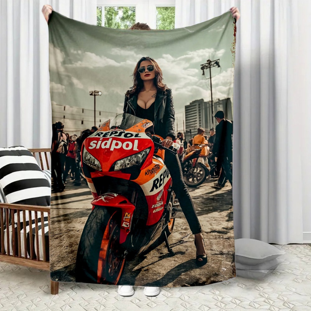 Home Textiles Trends - Wunderschöne, mit Flanell bedruckte Decke im