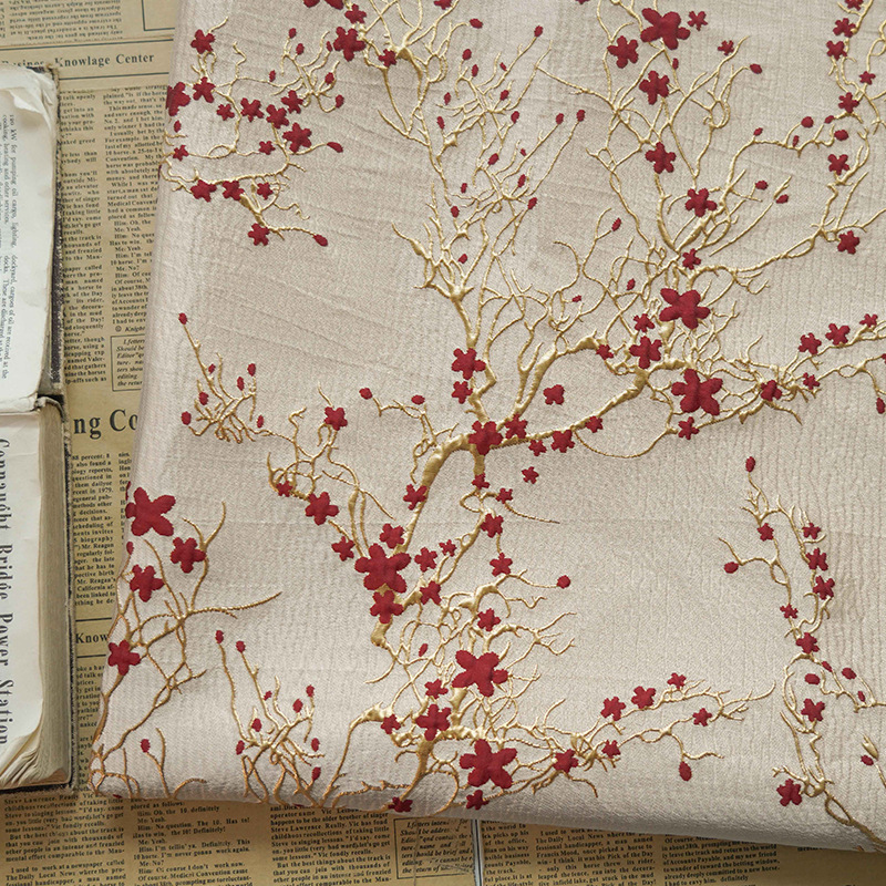 Luxus rote Pflaumenblüte Jacqu – Home Textiles Luxury Bewertung und Preis
