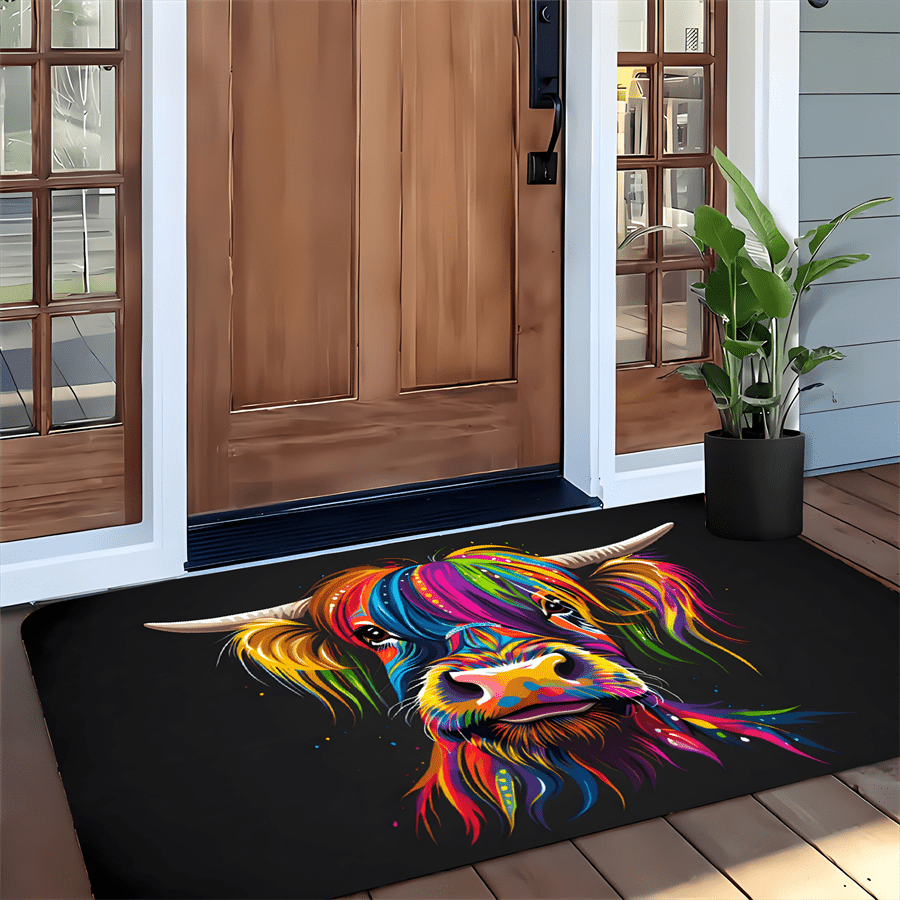Bunter Highland-Kuh-Willkommen – Highland Home Textiles Bewertung und Preis