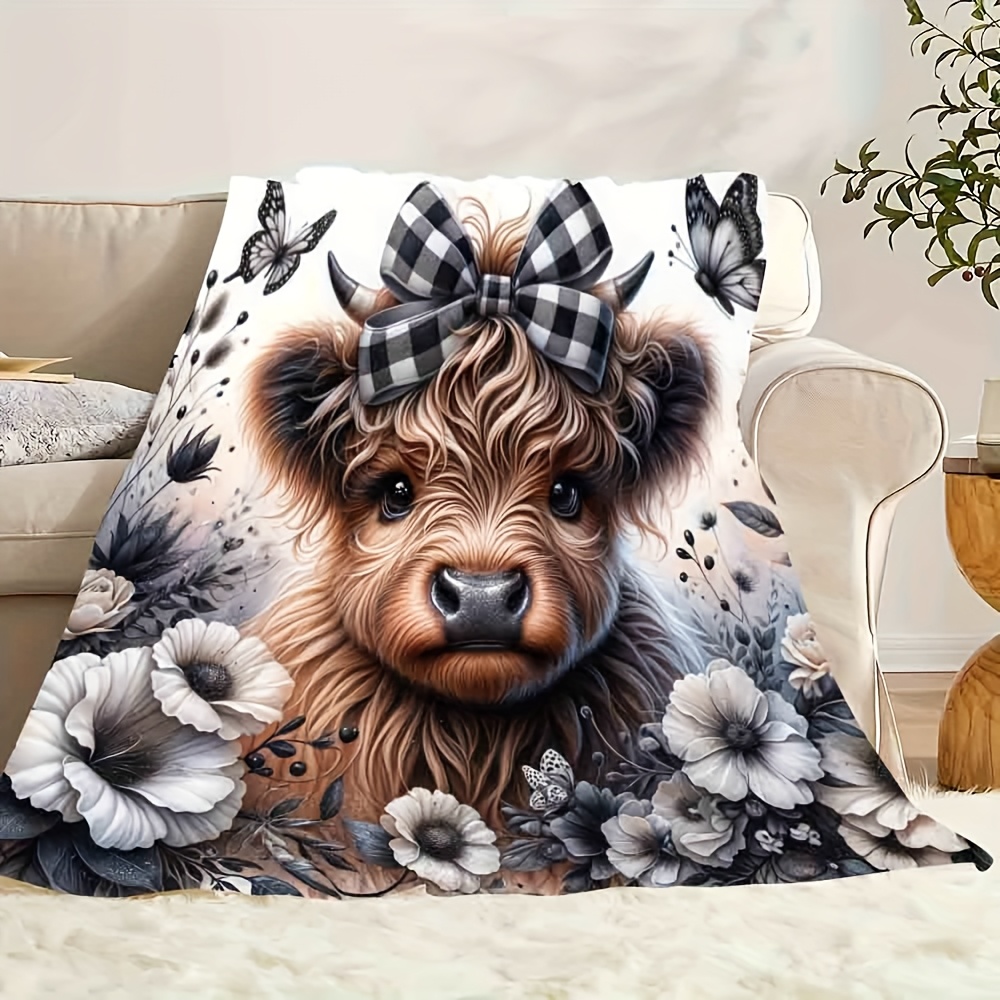 Highland Cow Plaid Decke – süß – Highland Home Textiles Bewertung und Preis